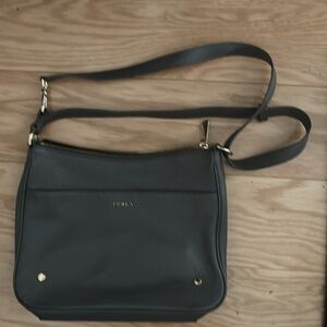 EUC Furla Gray Leather Crossbody